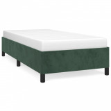 Cadru de pat, verde &icirc;nchis, 90x190 cm, catifea