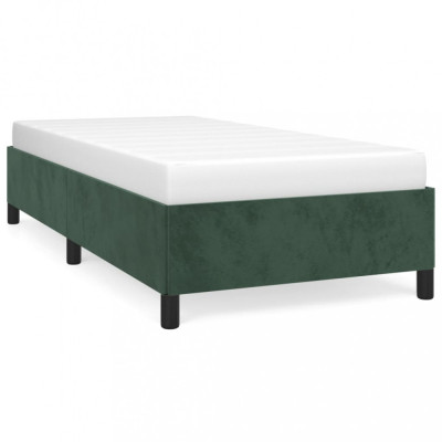 Cadru de pat, verde &amp;icirc;nchis, 90x190 cm, catifea foto