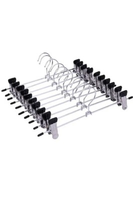 Set 10 cleme metalice pentru umerașe pentru fuste și pantaloni 28 cm ForHouse foto