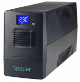 UPS Spacer Line Int. cu management, LCD, 1000VA/ 600W, AVR, 4 x socket Schuko, display LCD, 2 x baterie 12V/7Ah, conector USB, combo RJ11/RJ45, bateri