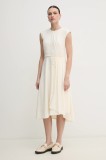 Dkny rochie culoarea bej, midi, evazată, DD4KC366
