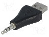 Cablu Jack 3,5mm 3pin mufa, USB A mufa, USB 2.0, lungime {{Lungime cablu}}, {{Culoare izola&amp;amp;#355;ie}}, Goobay - 93981 foto