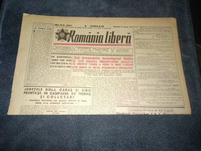 ZIARUL ROMANIA LIBERA 27 AUGUST 1949 foto
