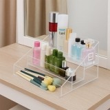 Suport Acrilic Transparent cu 3 Nivele pentru Cosmetice Organizator Infrumusetar, CMCLASS