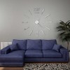 Gossi ceas de perete 3d, argintiu, 100 cm, xxl, design modern