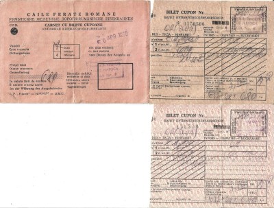 A3664N Carnet cu bilete cupoane, CFR, 1990, călătorie internațională Cluj-Napoca &amp;ndash; Sofia foto