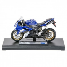 Motocicleta de jucarie in miniatura, model Yamaha YZF-R1, scara 1:18, albastru foto