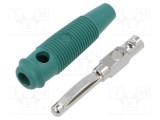Conector banană 4mm 16A 60V verde Hirschmann T&amp;M