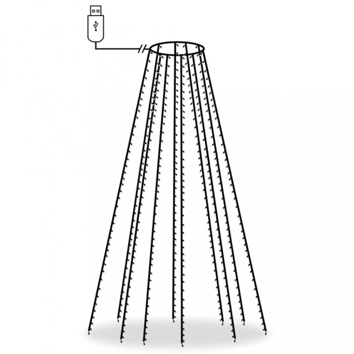 Instalatie brad de Craciun cu 400 LED-uri, albastru, 400 cm