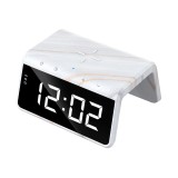 Incarcator wireless cu ceas digital 15W Havit W320, marble