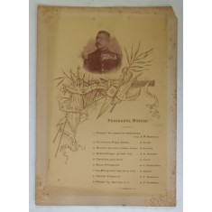 PROGRAMUL PIESELOR MUZICALE DE LA BANCHETUL OFERIT D- LUI COLONEL C.Z.BOERESCU , REG. MHAI VITEAZUL , GRAFICA de MUTZNER , 1898 ,