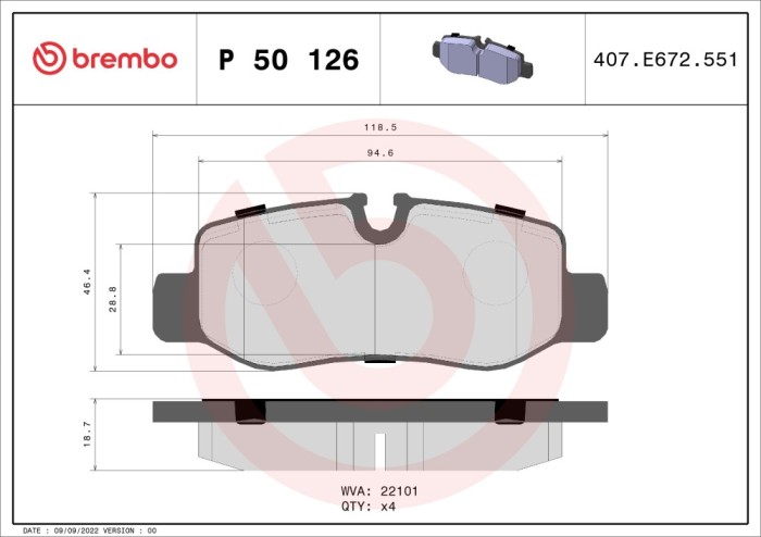 BREMBO P 50 126 PRIME LINE set placute frana,frana disc