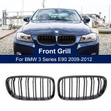Grile Duble BMW Seria 3 E90 E91 LCI (2008-2011) M Design Negru Lucios
