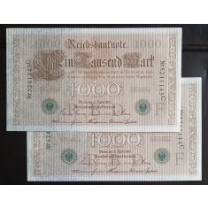 Germania, 2 x 1.000 Mark 1910, Consecutive.