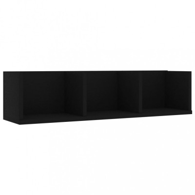 vidaXL Raft de perete CD-uri, negru, 75 x 18 x 18 cm, PAL foto