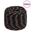 VidaXL Frânghie de barcă, negru, 16 mm, 100 m, polipropilenă