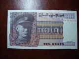 BURMA 10 KYATS UNC