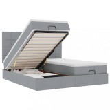 Cumpara ieftin Cadru de pat otoman cu saltele Gri deschis 180x200cm Material
