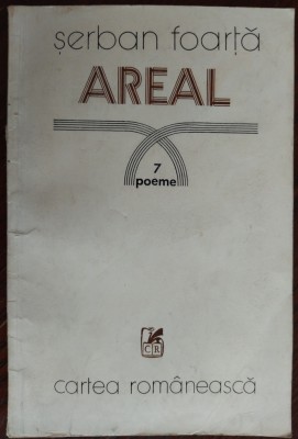 SERBAN FOARTA - AREAL: 7 POEME (editia princeps, 1983) [coperta PETRE HAGIU] foto