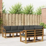 vidaXL Set de canapele de exterior cu pernă 8 pcs Natural și Antracit 3366585