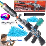 Pușcă cu bile de gel 7-8 mm automată 90 cm, amortizor cu efect de fum + LED, acumulator 7,4V 500mAh inclus