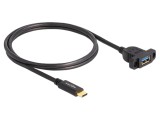 Cablu DELOCK USB 3.2 Gen 2 10Gbps USB A la USB C 1m Negru 87826