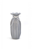 Cumpara ieftin Vaza decor cu snur, ceramica, gri, 23 x 10 cm