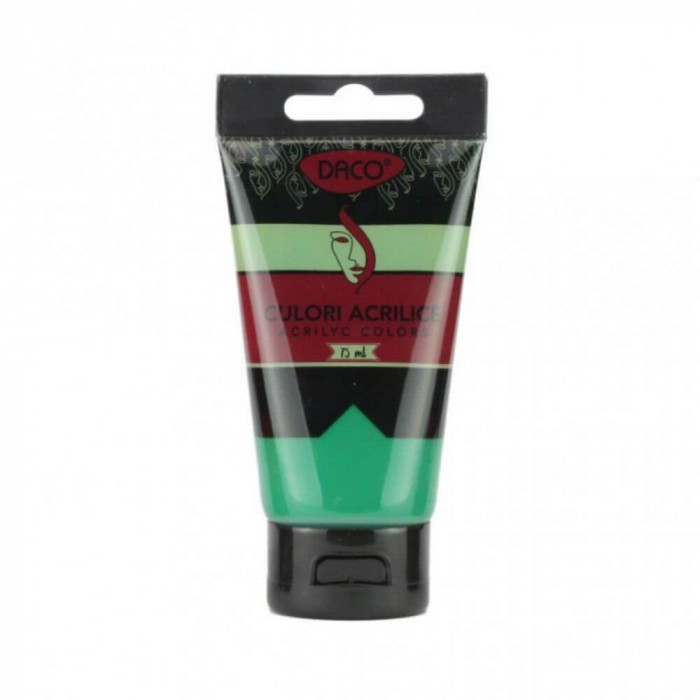 Vopsea Acril Verde Viridian DACO, 75 ml, Tempera Acrilica, Culori Acrilice, Vopsea Acrilica, Tempera Acril, Vopsele Acrilice, Vopsea Culoare Verde Vir