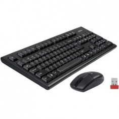 Kit tastatura si mouse wireless A4Tech 3100N, conexiune USB, negru foto