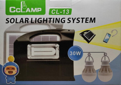 Kit solar portabil 30W, lanterna, 2 becuri LED, 4500 mAh, cabluri incarcare, foto