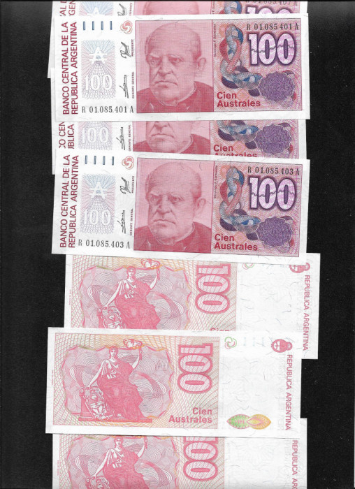 Argentina 100 australes 1985(90) Replacement unc pret pe bucata