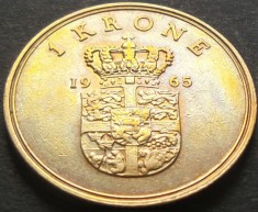 Moneda 1 COROANA - DANEMARCA, anul 1965 * cod 3408