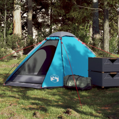 vidaXL Cort de camping cupolă pentru 2 persoane, albastru, impermeabil foto