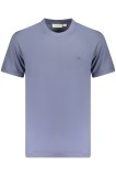 Calvin Klein Jeans Tricou Heavy Jersey Monogram barbati, cu logo brodat, Regular fit, Albastru inchis, L
