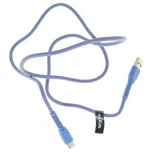 Cablu cu conectori USB-A tata la USB-C tata, Maxlife 75816, incarcare, transfer date, 3A, lungime 100cm, violet