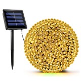 Instalatie solara decorativa 45m, 450 LED, Alb cald, BZRSH, telecomanda, 8 moduri de iluminare