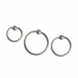 Set 3 piercinguri argintii pentru ureche