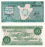 Burundi 10 Francs 2005 UNC Bancnota Ne流通 Africa