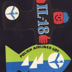 HST A186 Lot 2 etichete reclamă Polish Airlines LOT Polonia comunistă