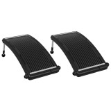 Panou solar de incalzire de piscina, 2 buc., 110x65 cm, curbat