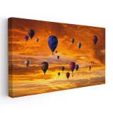 Tablou baloane cu aer cald la apus Tablou canvas pe panza CU RAMA 30x60 cm
