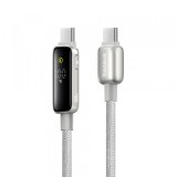 Cablu Date si Incarcare USB-C - USB-C Baseus Vipow Display, 100W, 2m, Gri P10381802851-01