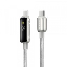 Cablu Date si Incarcare USB-C - USB-C Baseus Vipow Display, 100W, 2m, Gri P10381802851-01