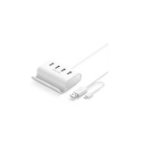 Hub UGREEN USB 2.0 OTG cu 4 porturi, 50 cm, Alb