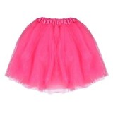 Fusta Tutu Adulti/Fete Fucsia Argintie, Talie 30-50cm, 40cm Lungime, Poliester, One Size, Costume Carnaval, Cheerleader