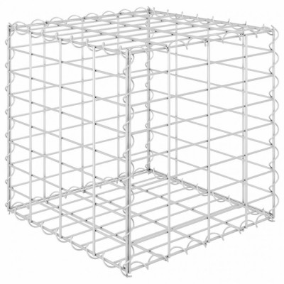 Strat Inălțat Cub Gabion 40 x 40 x 40 cm S&amp;acirc;rmă De Oțel 145649 foto