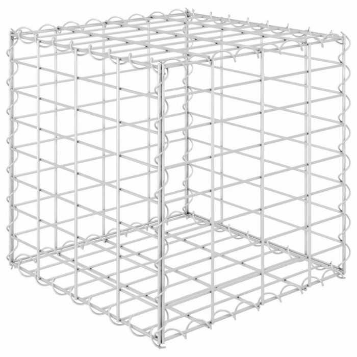 Strat Inălțat Cub Gabion 40 x 40 x 40 cm S&acirc;rmă De Oțel 145649