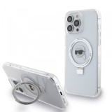 Husa MagSafe pentru Apple iPhone 15 Pro Max, Karl Lagerfeld, Ring Stand Karl&#039;s Head, Alba