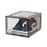 Organizator de pantofi, flippy, din pp+abs, usa frontala magnetica, rezistenta la praf, anti-oxidare, utilizare multipla, 36 x 28 x 21 cm, gri transpa