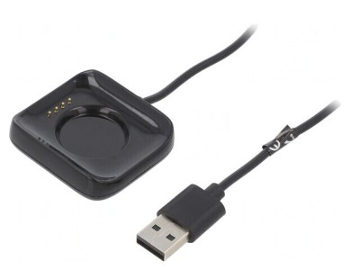 Cablu &amp;Icirc;ncărcare Smartwatch 1m Negru 1A foto